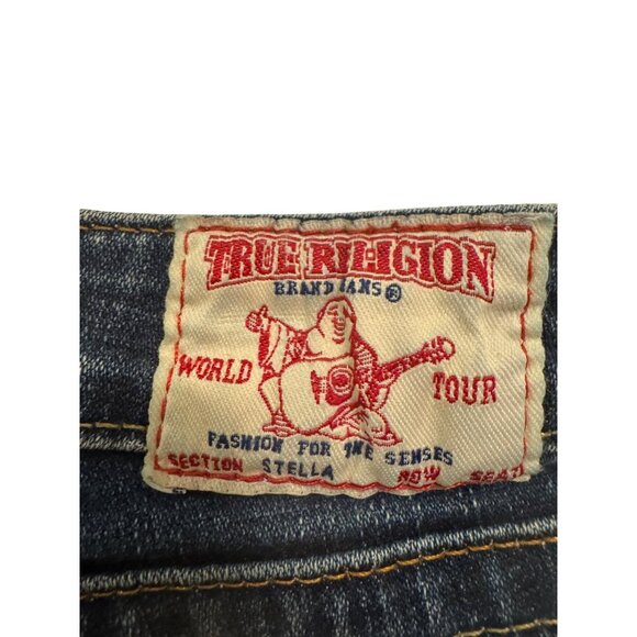 True Religion Stella Distressed Womens Jeans Size 30 Medium Wash Cotton Blend - Picture 4 of 6